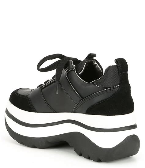 michael michael kors felicia leather and suede trainer sneakers|Shoes .